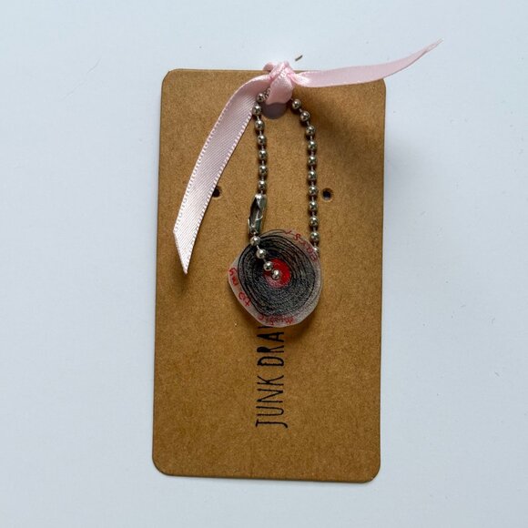 Handmade Vinyl Record Charm Keychain - Picture 2 of 5